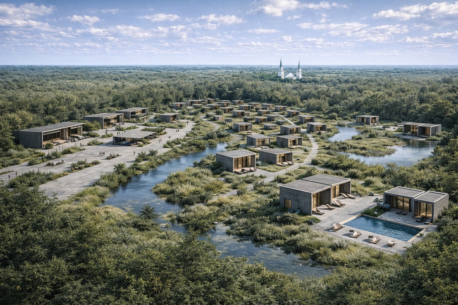 Панорама поселка Флорищи